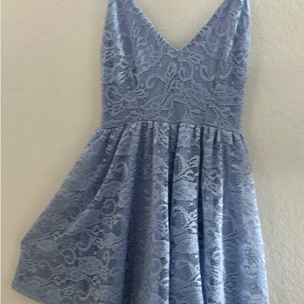 Sam Edelman Eventide Lace Dusty Blue Romper - Picture 10 of 10